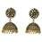 Gold Oxidised Jhumki Earring Front View
