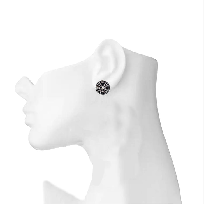 Oxidised Earring  On Ear