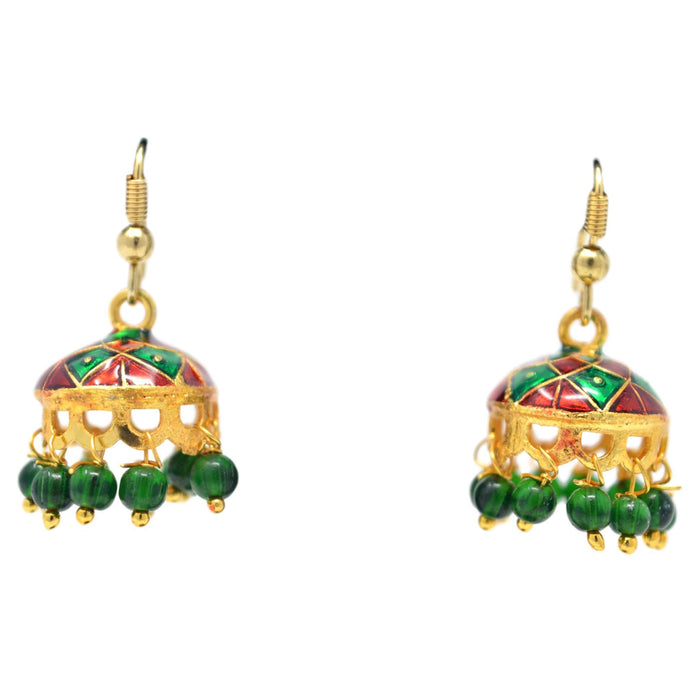 Red &Green Jhumki Front View