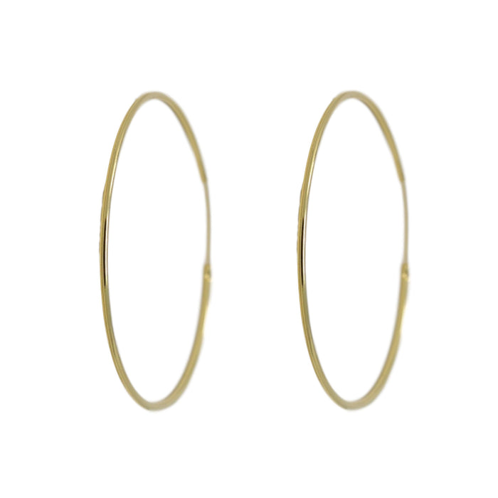 Plain Gold Hoop Earring Front View