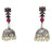 Red Stone Oxidised Necklace Earrings