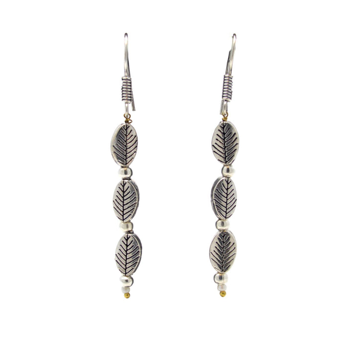 Black & White Pendant Oxidised Necklace Set Earrings