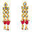 Red Stone and Moti Golden Kundan Necklace Set Earrings