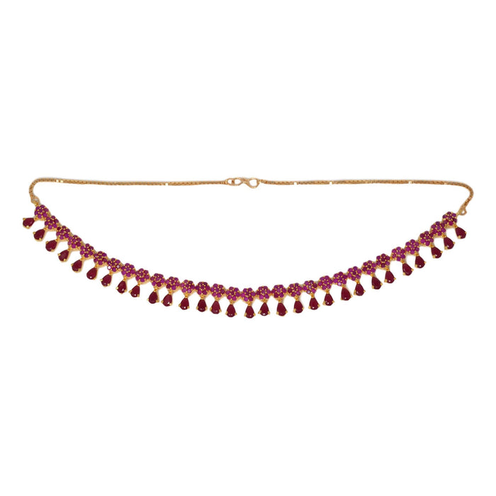 Red Stone Necklace Set Top View