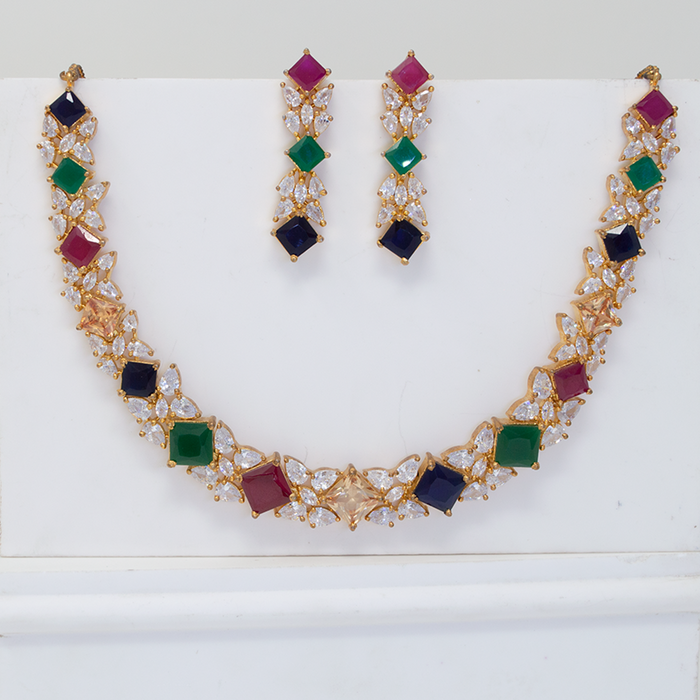 Multi Colour Stone Necklace Set