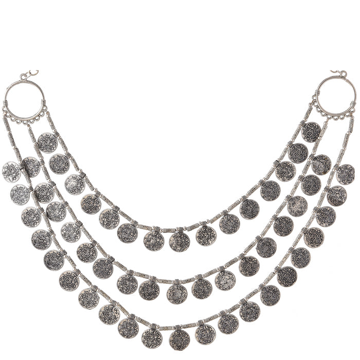 Coin Three Layer Oxidised Necklace Set