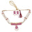 Moti & Red Stone Choker Necklace Set Top View