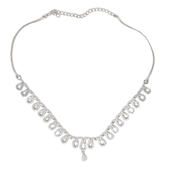 White American Diamond  Necklace Top View