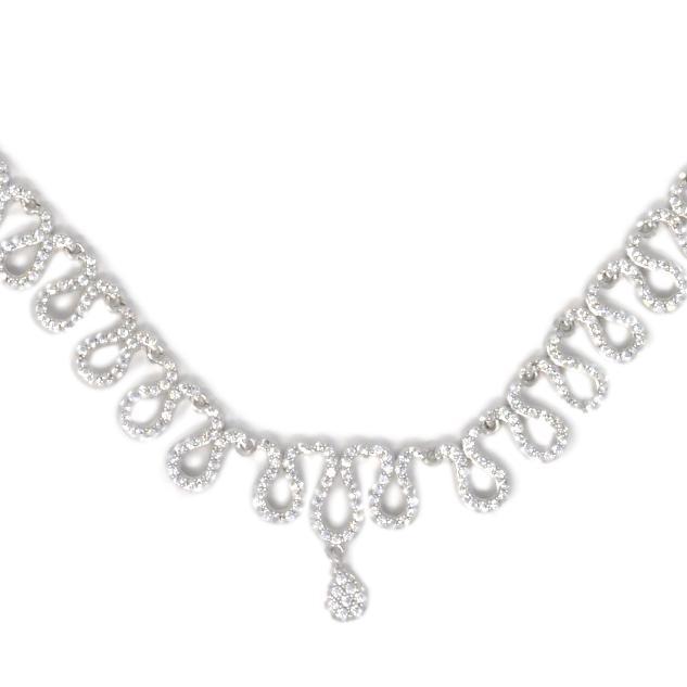 White American Diamond  Necklace Closeup