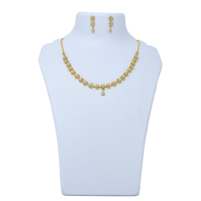 White American Diamond  Necklace Set On Mannequin