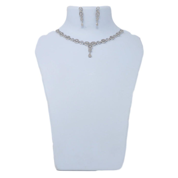 White American Diamond  Necklace On Mannequin