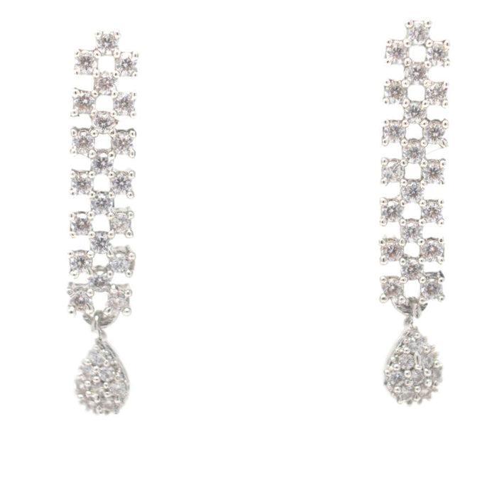 White American Diamond  Necklace Earring