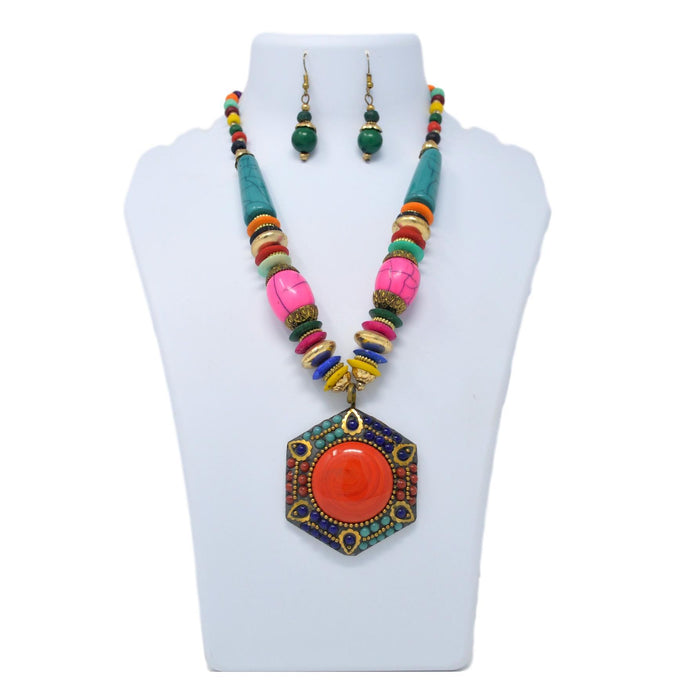 Colorful Beads Necklace On Mannequin