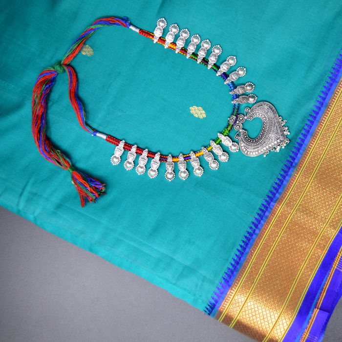 Colourful Dhaga Oxidised Necklace