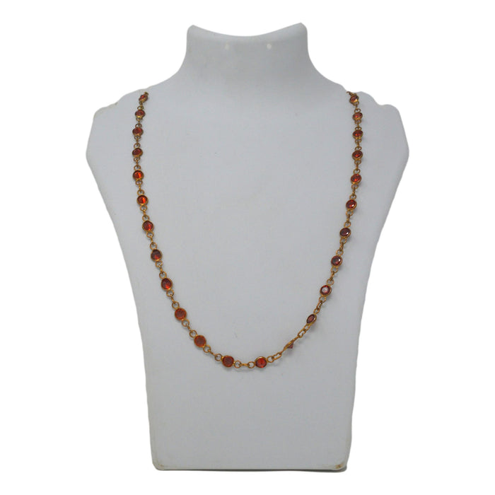 Red Stone Chain Necklace