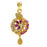 American Diamond with Pink Stone Pendant Set Only Pendant
