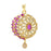 American Diamond with Pink Stone Pendant Set Only Pendant