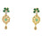American Diamond with Green Stone Pendant Set Earrings