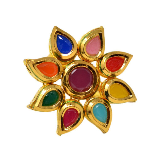 Kundan Multi Colour Ring Front